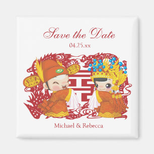 Traditional Chinese Wedding Save the Date Magnet