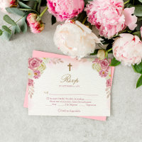 Traditional Christian Pink Floral Catholic Wedding
