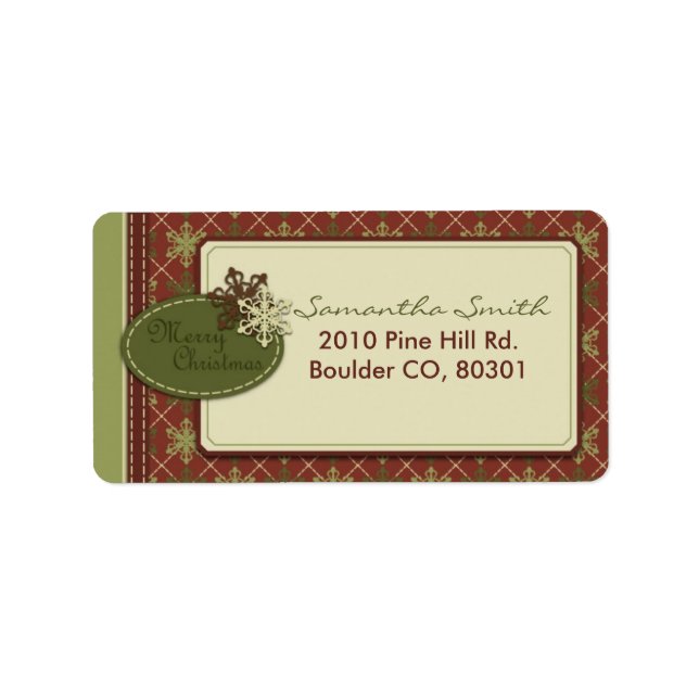 Traditional Christmas Address Label (Front)