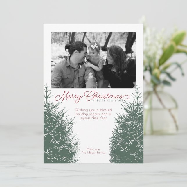 Traditional Christmas and New Years Holiday Card (Standing Front)