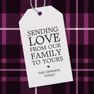 Traditional Christmas Black & White Minimalist Gift Tags