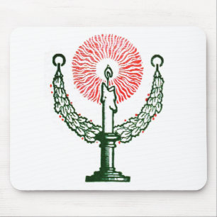 Traditional Christmas Candle Mouse Mat