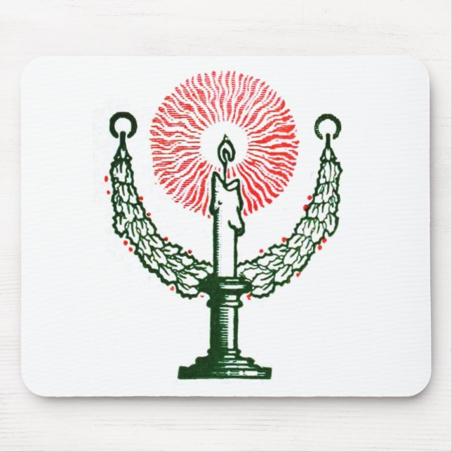 Traditional Christmas Candle Mouse Mat (Front)