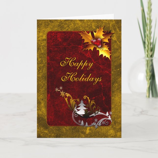 Traditional Christmas Design Holiday Card (Front)