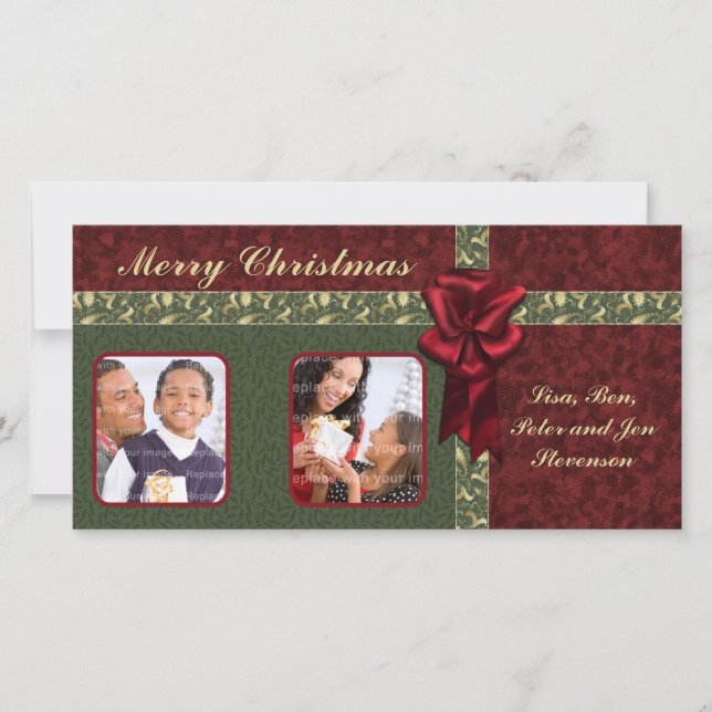 Traditional Christmas Design Holiday Card (Front)