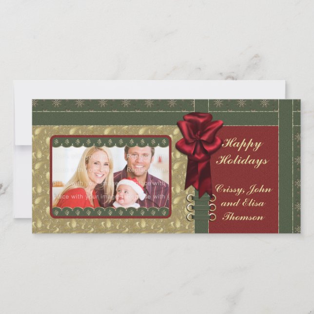 Traditional Christmas Design Holiday Card (Front)