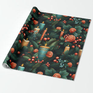 Traditional christmas design wrapping paper