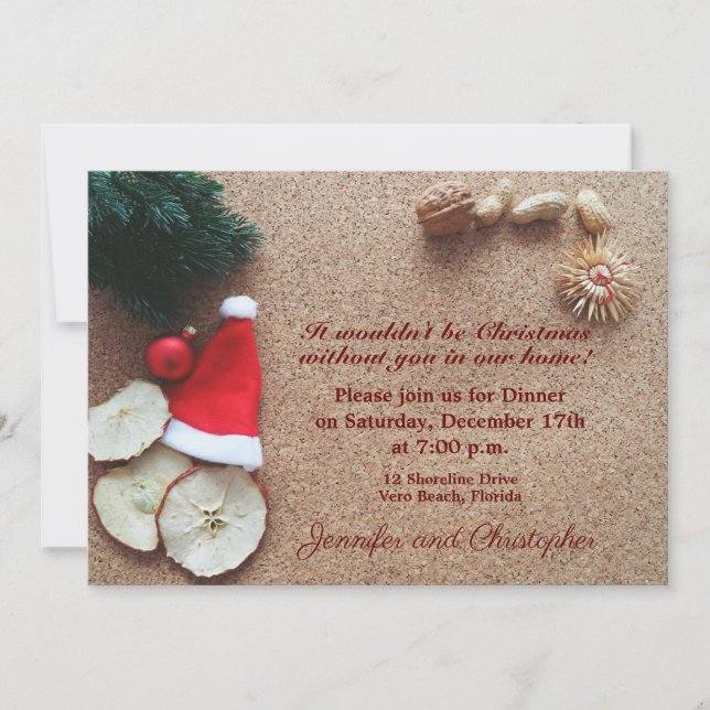 Traditional Christmas Dinner Invitation (Front)