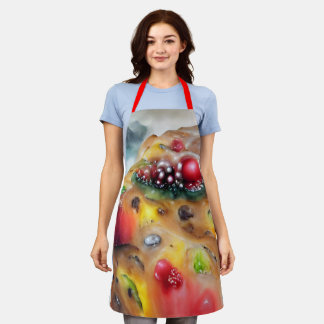 Traditional Christmas Holiday Fruit Cake Apron