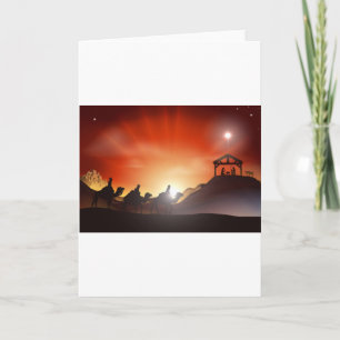 Traditional Christmas Nativity Scene Holiday Card