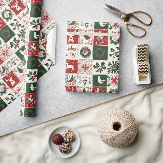 Traditional christmas pattern Holiday plaid Wrapping Paper (Crafts)