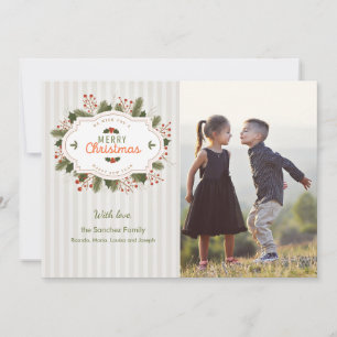 Traditional Christmas Photo Holiday Card