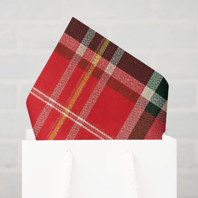 Traditional Christmas Plaid Tissue Paper (Gift Bag)