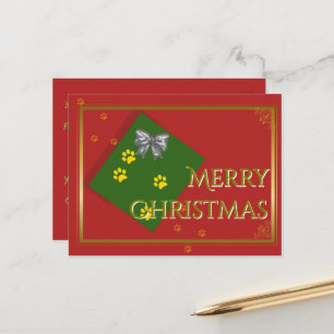 Traditional Christmas Postcard - Gold Typography