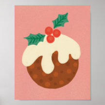 Traditional Christmas pudding poster