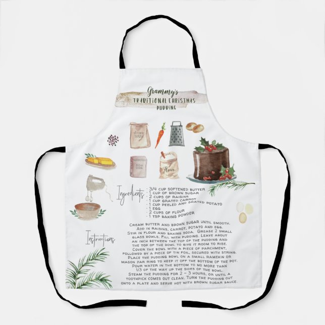 Traditional Christmas Pudding | Recipe Heirloom Apron (Front)