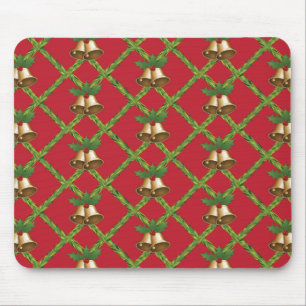 Traditional Christmas red and green jingle bells Mouse Mat