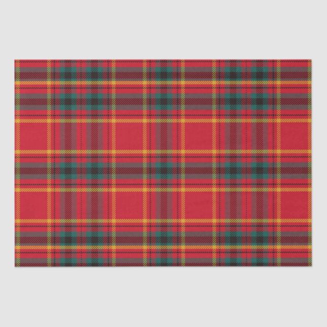 Traditional Christmas Red and Green Plaid Tissue Paper (Front)