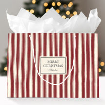 Traditional Christmas Red Cream Stripe Custom