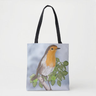 Traditional Christmas Robin and Ivy Tote Bag