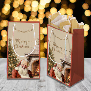 Traditional Christmas Santa Claus  Small Gift Bag