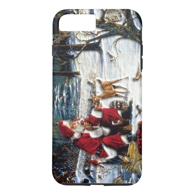 Traditional Christmas Santa in the Park Case-Mate iPhone Case (Back)