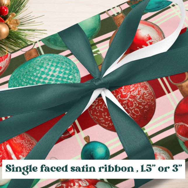 Traditional Christmas Spruce Green Gift Wrap Satin Ribbon (Creator Uploaded)