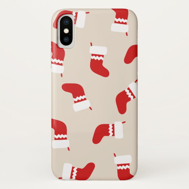 Traditional Christmas Stocking Patternt Case-Mate iPhone Case (Back)