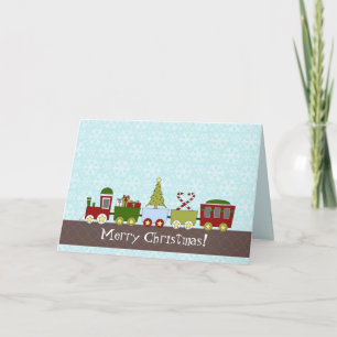 Traditional Christmas Train Folded Christmas Card