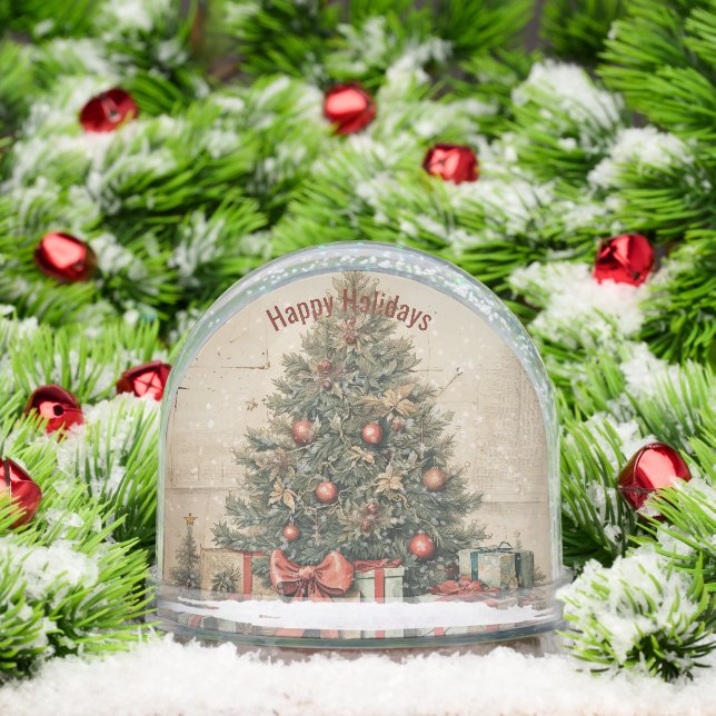 Traditional Christmas Tree and Presents Gift Wrapp Snowglobe (Christmas)