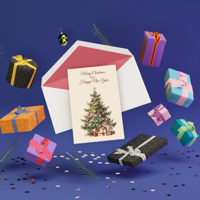 Traditional Christmas Tree Greeting Card (Front)
