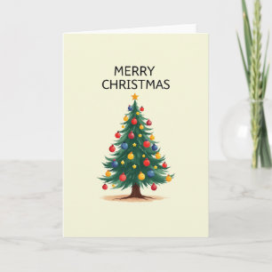 Traditional Christmas Tree with Red and Blue Card