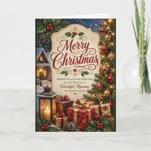 Traditional Christmas Tree Wonderful Memories Card
