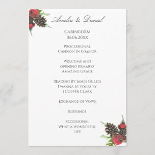 Traditional Christmas Wedding Ceremony Program Programme