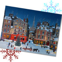 TRADITIONAL CHRISTMAS Winter Town Postcard