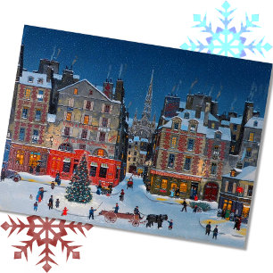 TRADITIONAL CHRISTMAS Winter Town Postcard