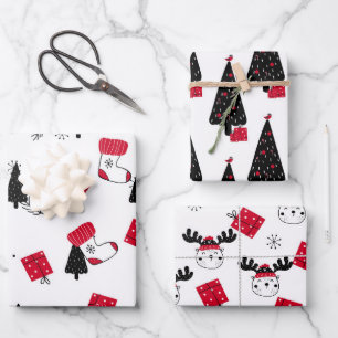 Traditional Christmas Wrapping Paper Sheet
