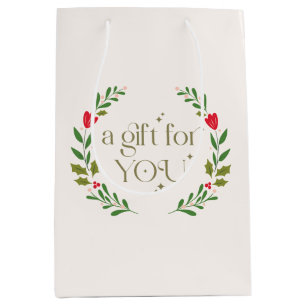 Traditional Christmas Wreath Gift  Medium Gift Bag
