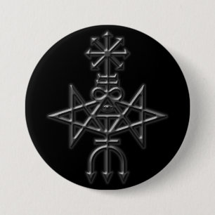 traditional church of satan sigil 7.5 cm round badge