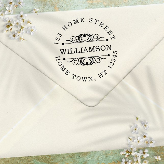 Traditional Circular Flourish Return Address Self-inking Stamp (Traditional Circular Flourish Return Address Self-inking Stamp)