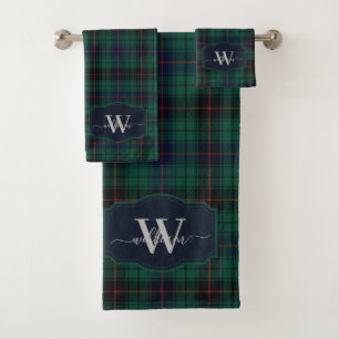 Traditional Clan Davidson Scottish Tartan Plaid Bath Towel Set