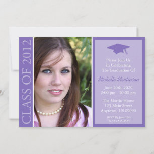 Traditional Class Of 2012 Graduation (Purple) Invitation