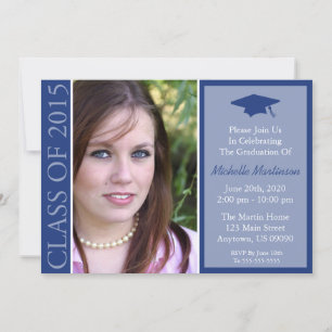 Traditional Class Of 2015 Graduation (Navy Blue) Invitation