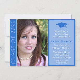 Traditional Class Of 2022 Graduation (Blue) Invitation