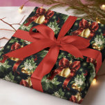 Traditional Classic Christmas Red Bow & Gold Bell  Wrapping Paper<br><div class="desc">Wrap your gifts in the melody of a classic Christmas. Customise to suit any gift offering. This design harmonises holly leaves, red ribbons, and golden bells, creating a symphony of festive elegance." Please use the ☛​̳"​̳𝙀​̳𝘿​̳𝙄​̳𝙏​̳ ​̳𝘿​̳𝙀​̳𝙎​̳𝙄​̳𝙂​̳𝙉​̳"​̳ ​̳𝙗​̳𝙪​̳𝙩​̳𝙩​̳𝙤​̳𝙣 , if you need more personalisation. Compose your celebrations with us. Visit our store...</div>