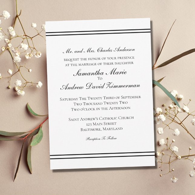 Traditional Classic Formal Elegant Wedding  Invitation (Creator Uploaded)