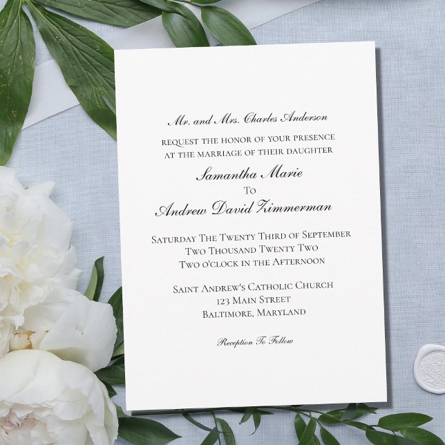 Traditional Classic Formal Elegant Wedding  Invitation (Creator Uploaded)
