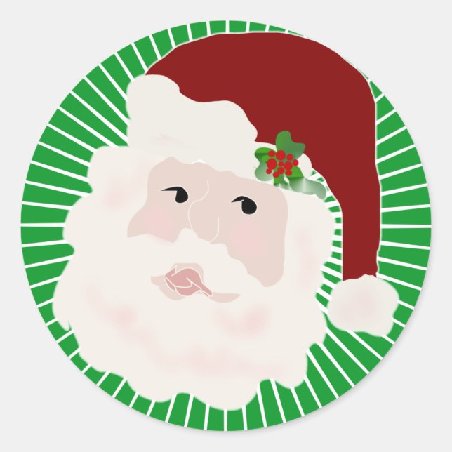 Traditional Classic Holidays Santa Clause Classic Round Sticker (Front)