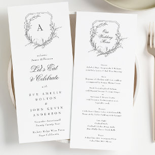 traditional classic monogram crest Our Wedding  Menu