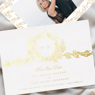 Traditional Classic Photo Monogram Wedding Gold